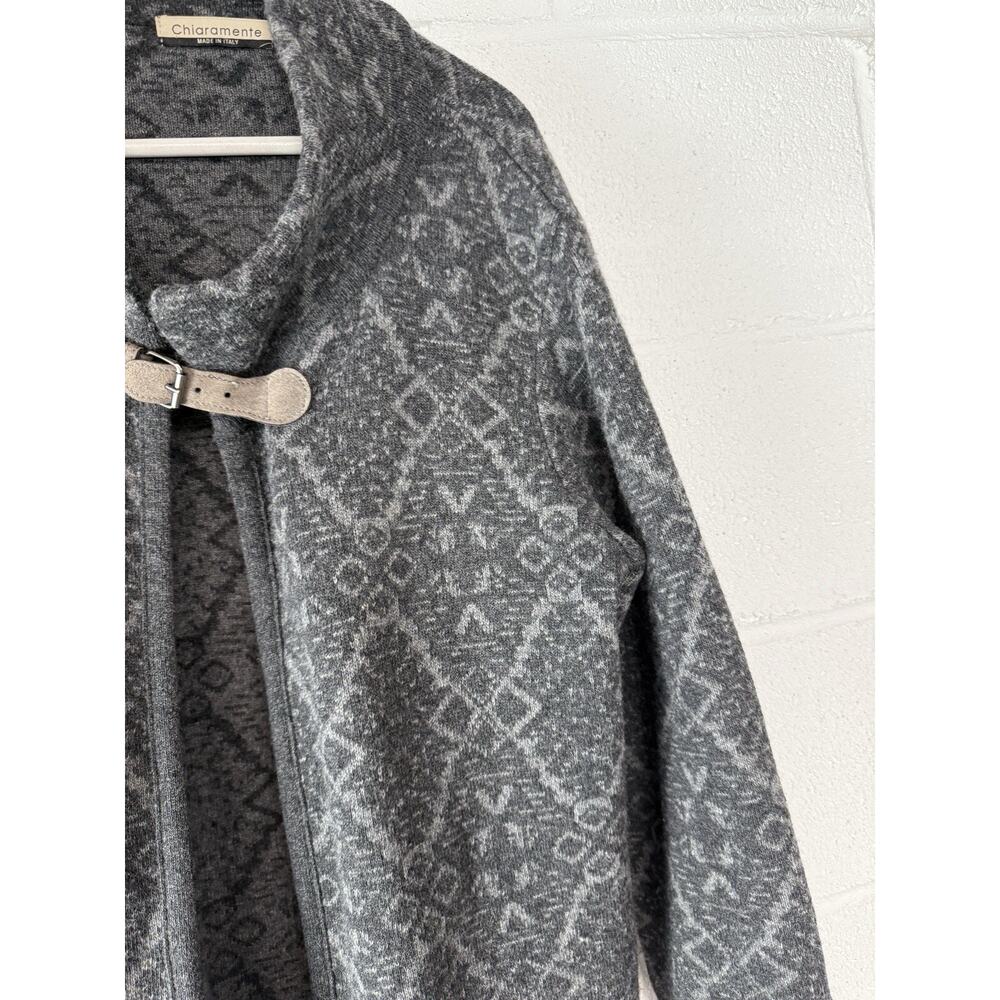 Chiaramente Sweater Women Cardigan Large Open Jacket Pullover Italy Wool A7 - Picture 2 of 10